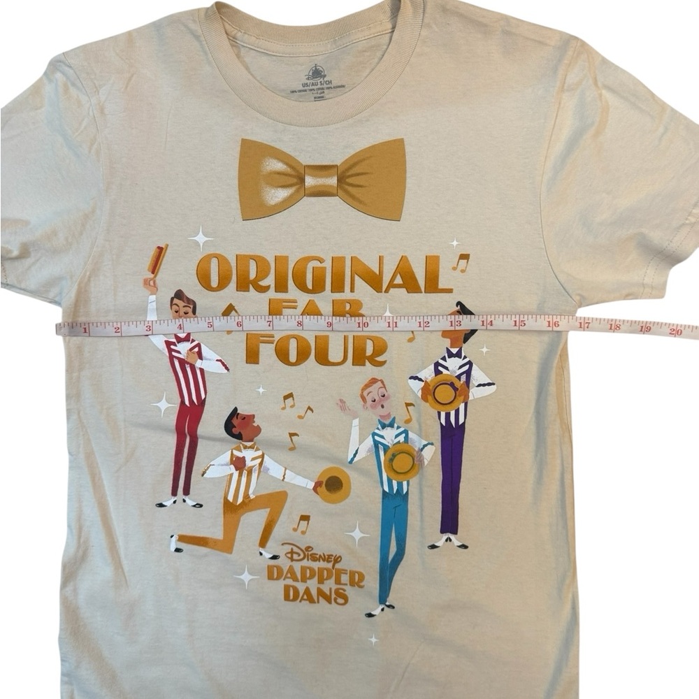 Disney Parks Dapper Dans Graphic T-Shirt Small Beige Cotton / NWOT - Picture 4 of 4